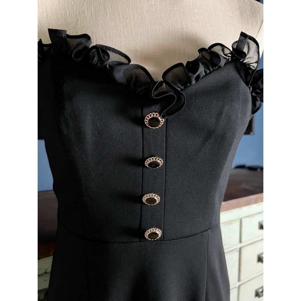 Anthropologie Strapless Ruffle Side Slit Dress 6 - Picture 2 of 10